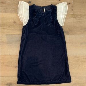 Janie & Jack Velvet Flutter Sleeve Dress